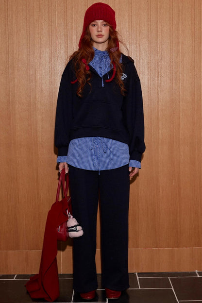 Plaid Mini Skirt Top With pants Set-Up