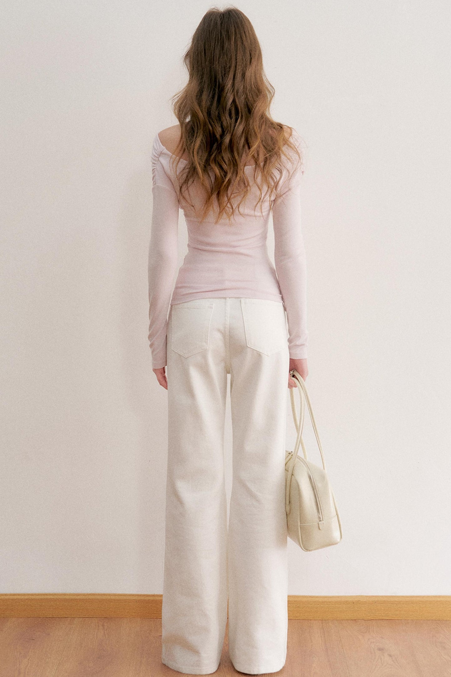 Romantisches Woll-Falten-Top