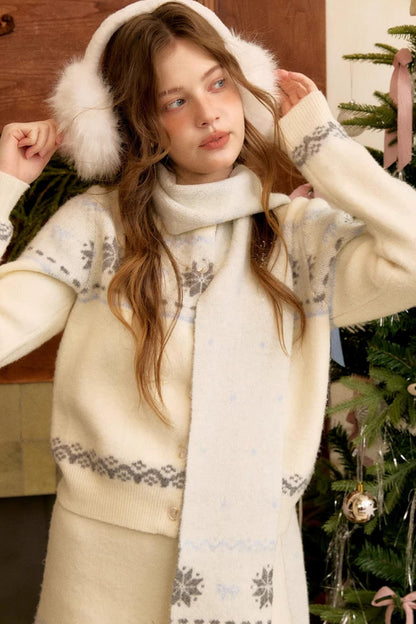 Wool Fair Isle Cardigan Set-Up