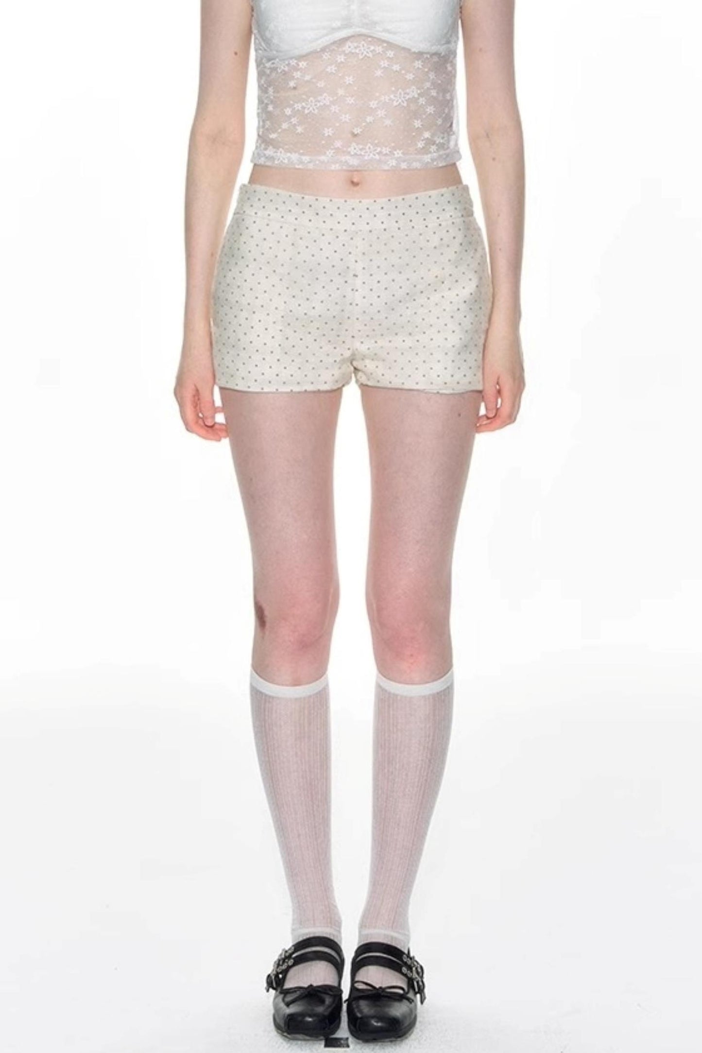 Nap Dot Mesh Culottes Set-Up