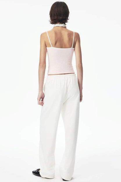 Canotta in pizzo con color-blocking