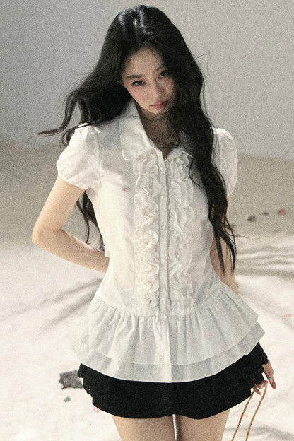 Pure White Ruffled Blouse