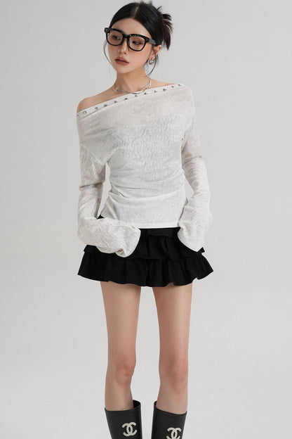 Niche Rivet Long-Sleeved T-Shirt