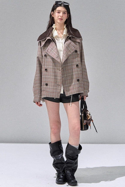 Fungus Edge Collar Drawstring Lace-up Shirt