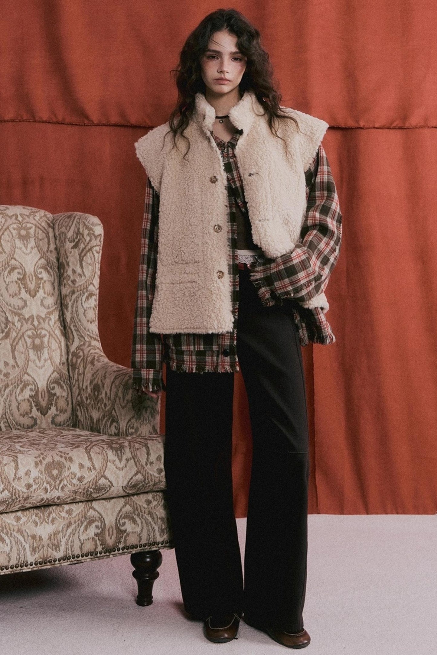 Reversible Fur Suede Vest Jacket