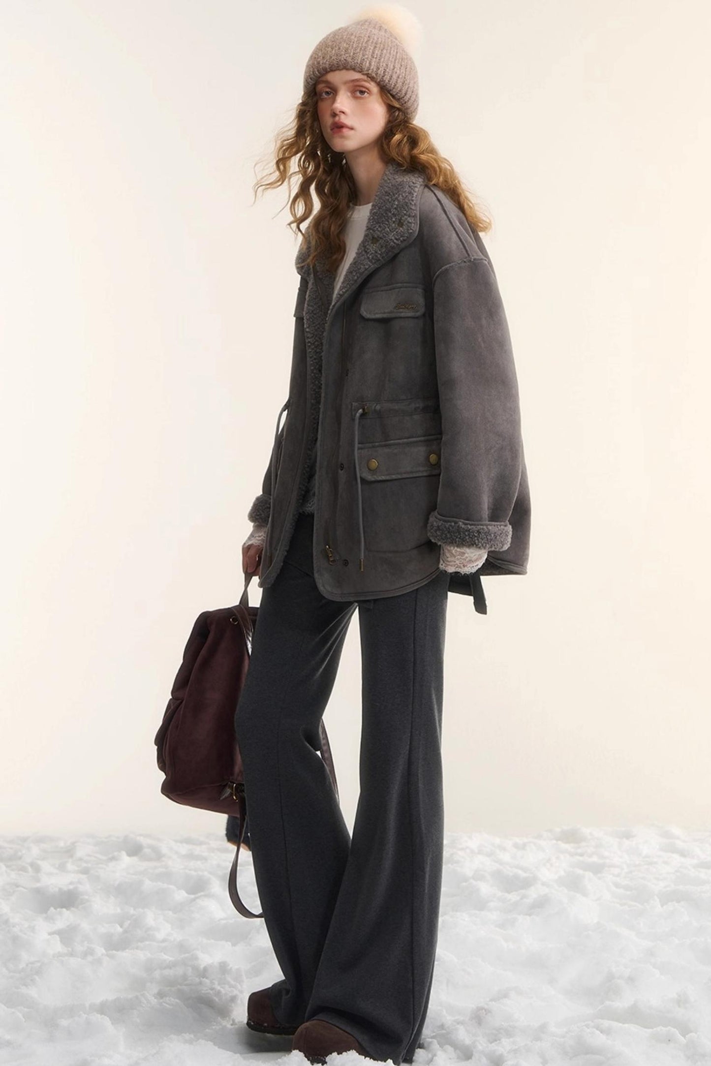 Irregular Flared Knit Pants