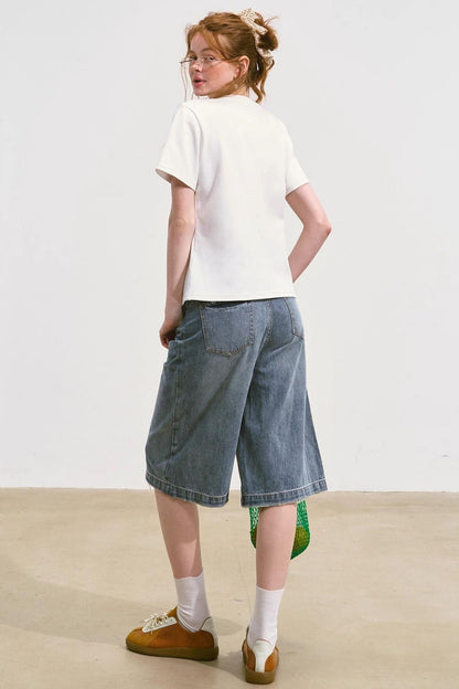 Summer Wide-Leg Denim Pants