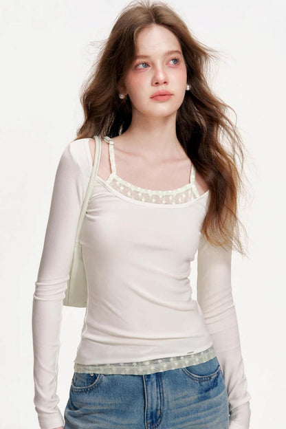 Custom-Dyed Wool Lace Top