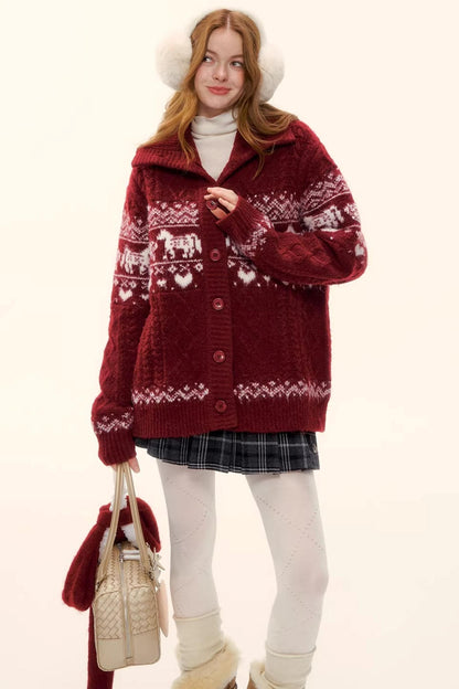 Fair Isle Knit Cardigan