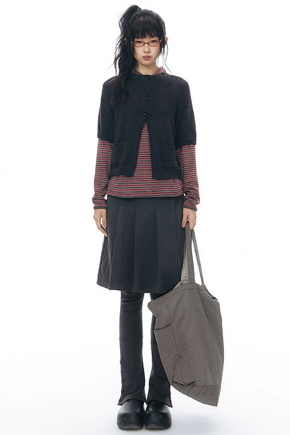 Striped Hooded Color-Block Top