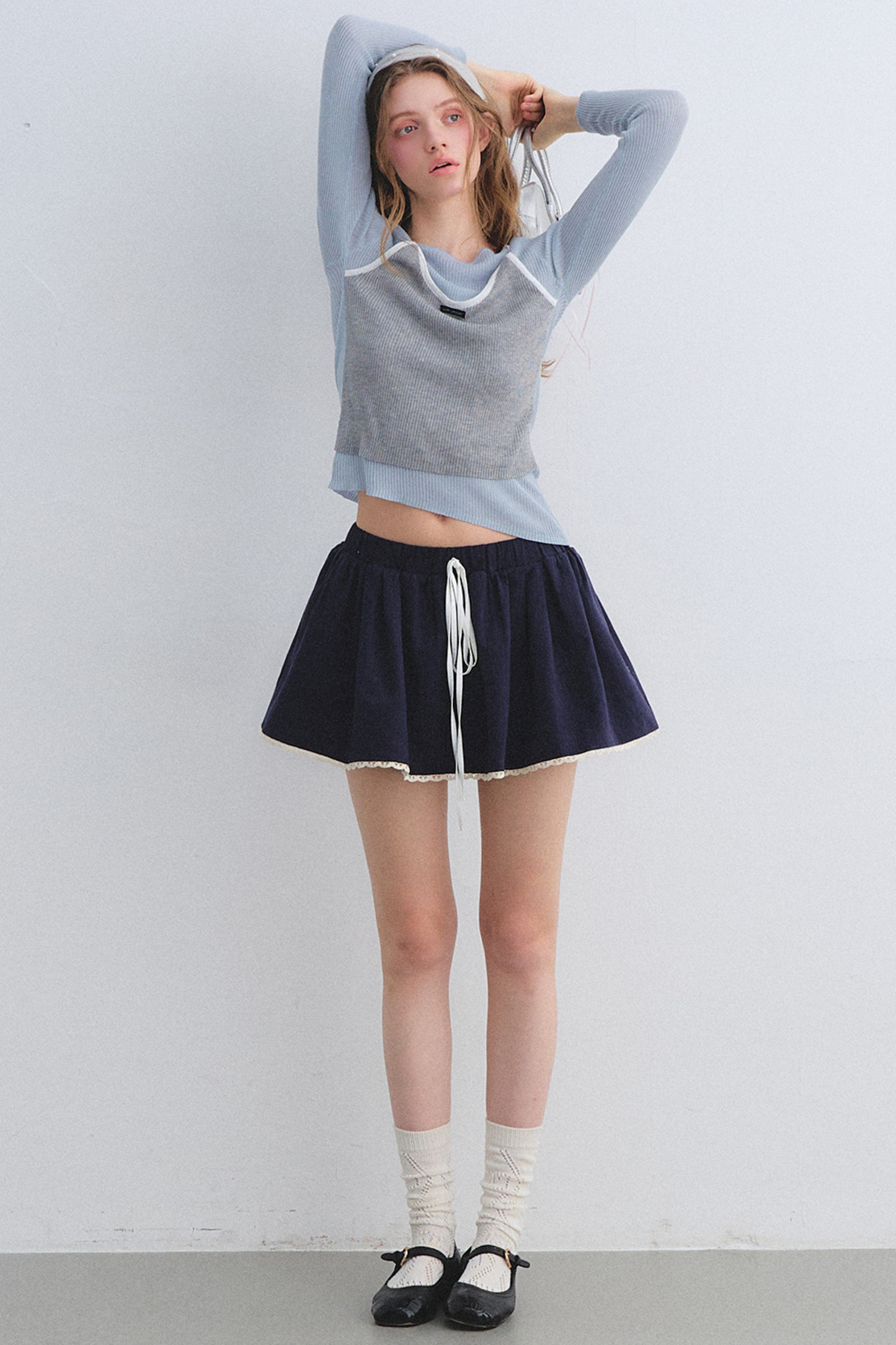 Farbblockiertes Strick-Camisole-Top