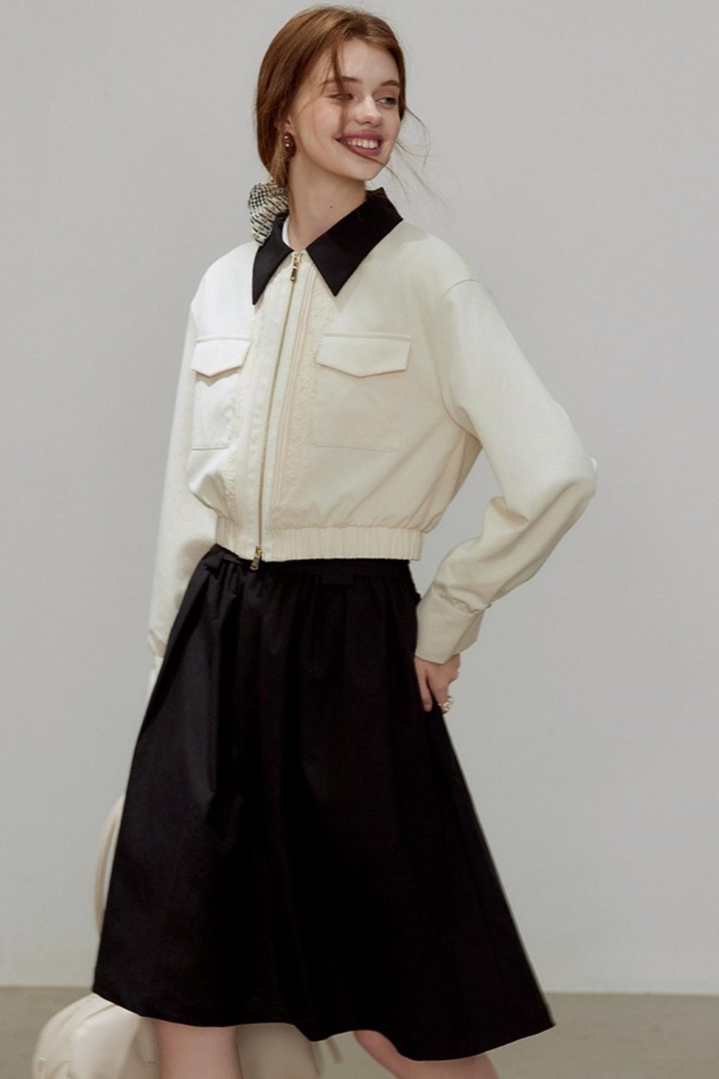 Autumn Lapel Short Coat Set-Up