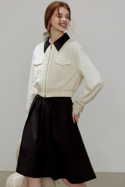 Autumn Lapel Short Coat Set-Up