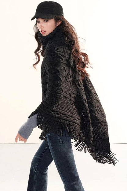 Cable Knit Tassel Sweater