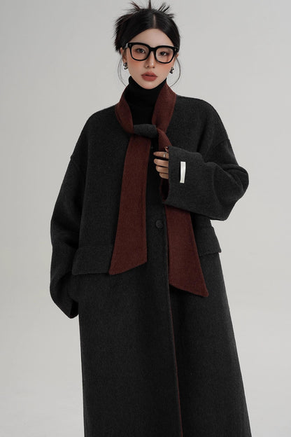 Reversible Contrast Wool Coat