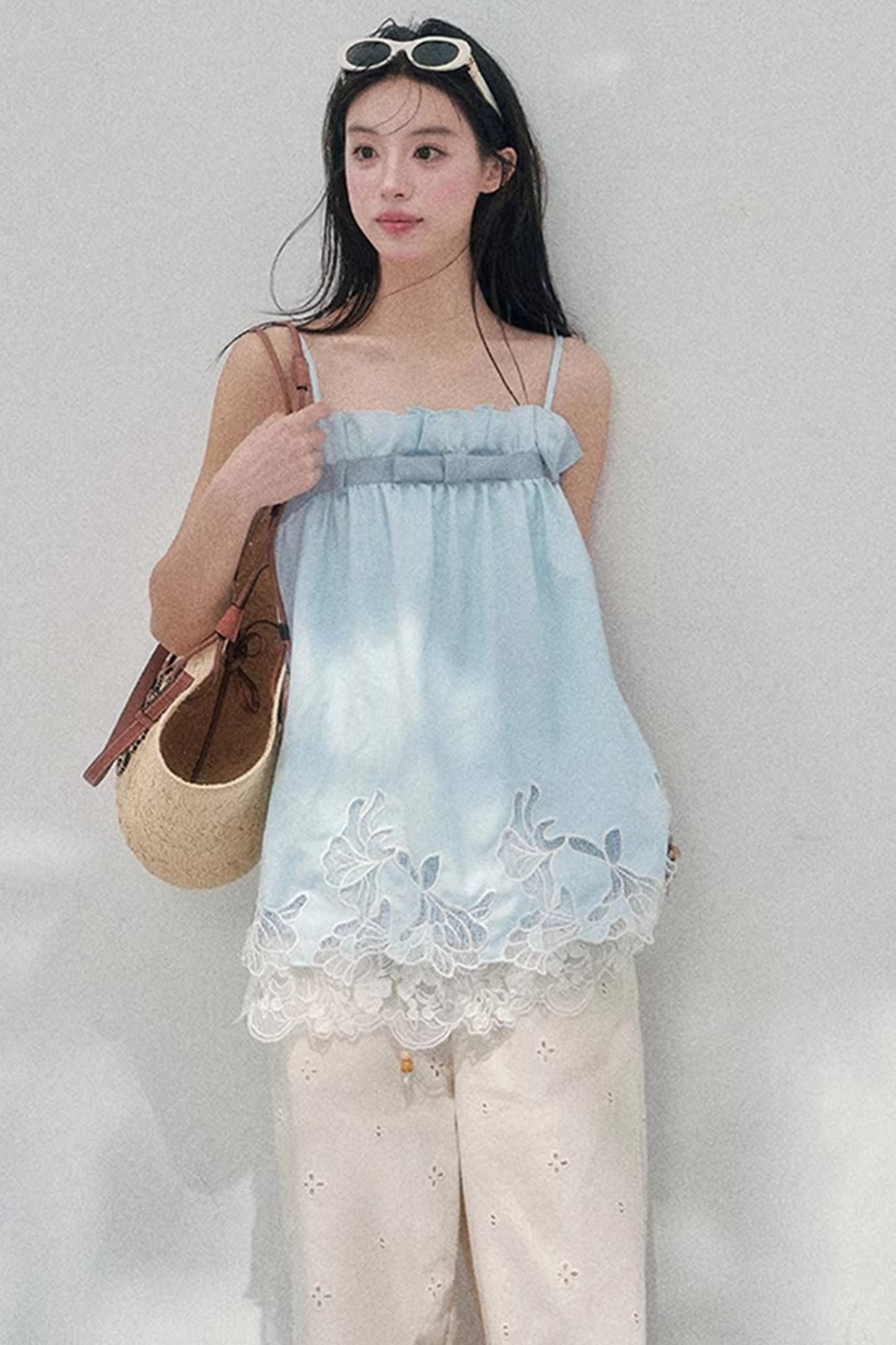 Bouquet-ähnliches Spitzen-Babydoll-Oberteil