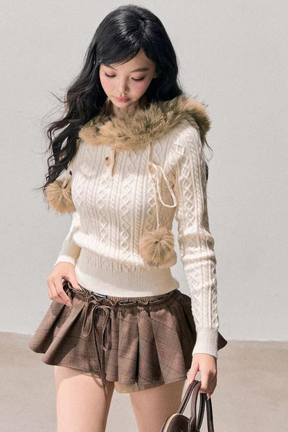 Snowfall Plush Hooded Sweater