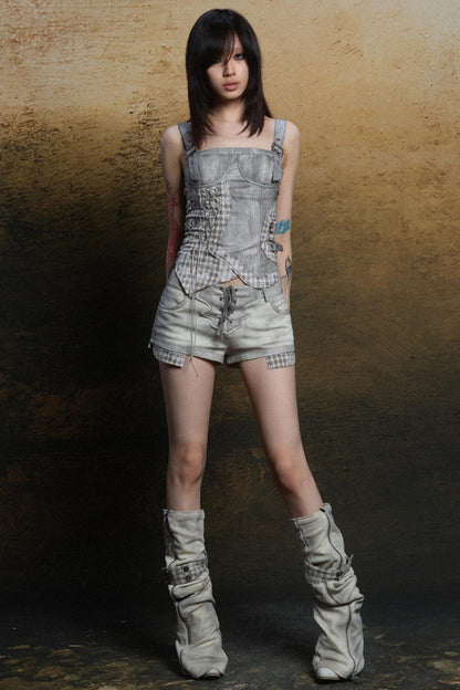 Tight Check Crop Top