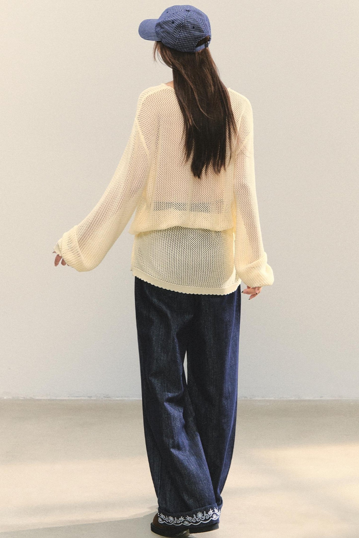 Embroidered Straight-Leg Pants