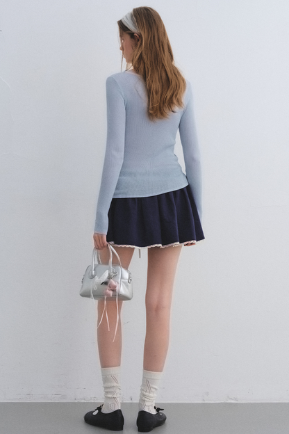 Farbblockiertes Strick-Camisole-Top