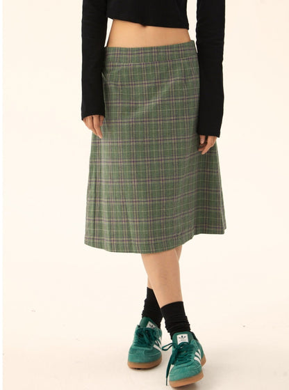 American retro A-line mid-length skirt