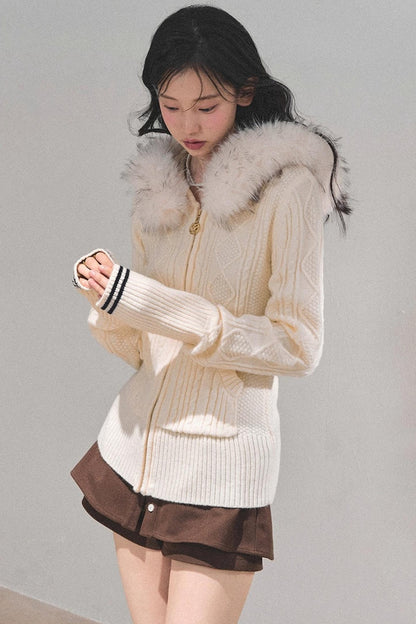 American-Style Hooded Knit Sweater