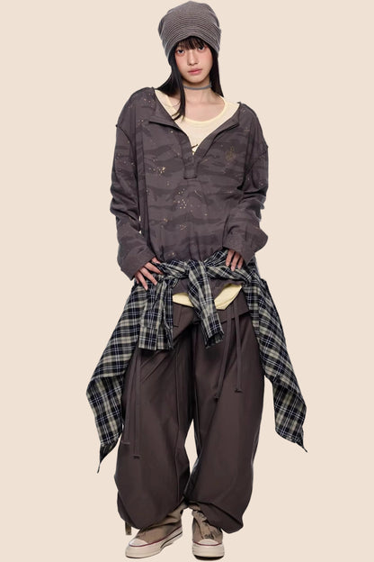 Blouse V-Cou Retro Camouflage