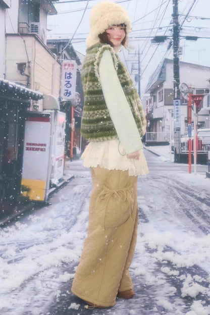 Retro Fair Isle Fleece Vest Jacket