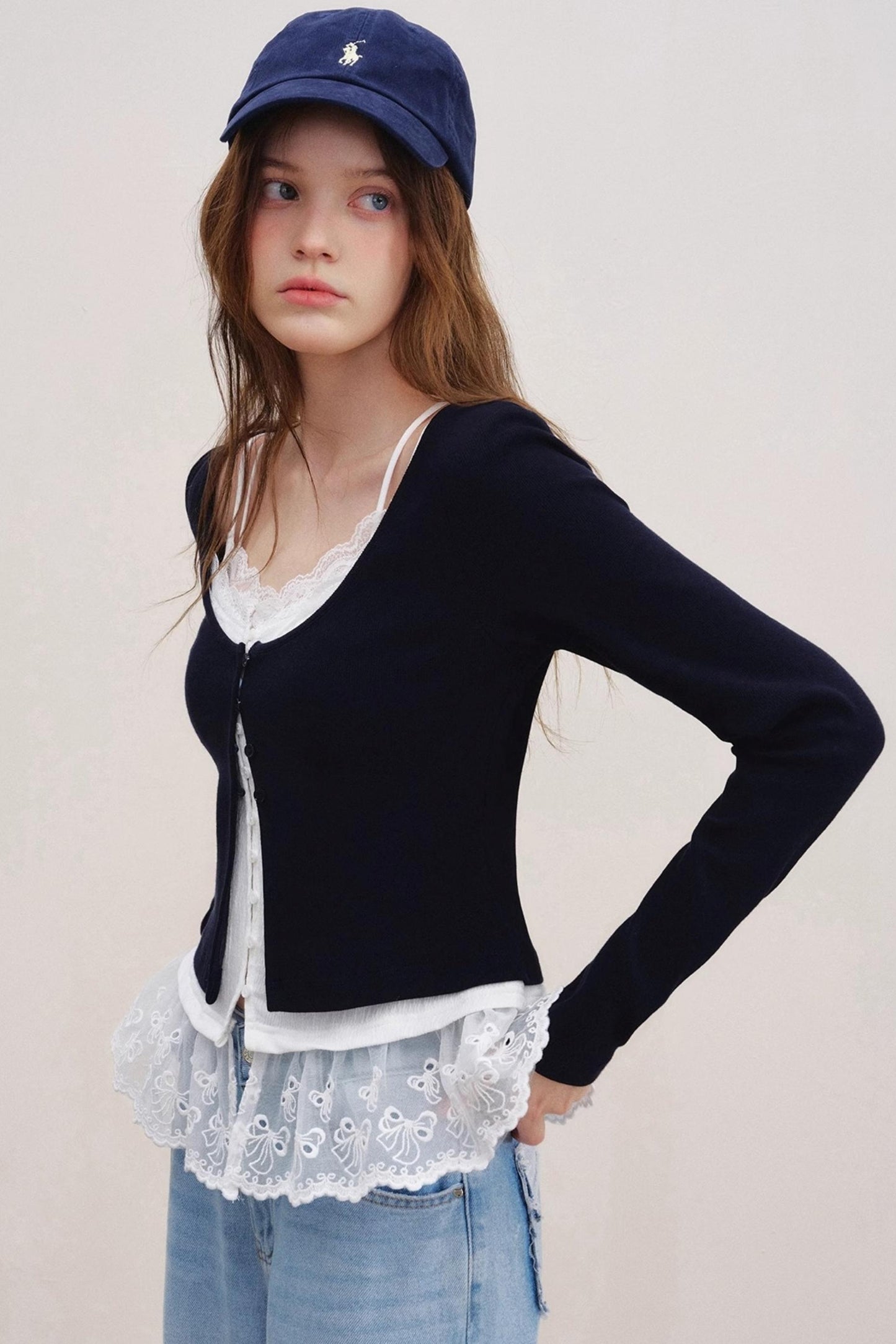 Balletcore Color Block Cardigan