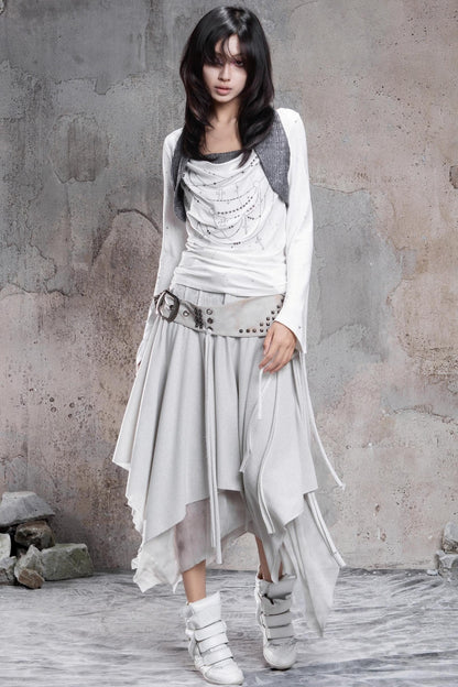 Diamond Collar Knit Top