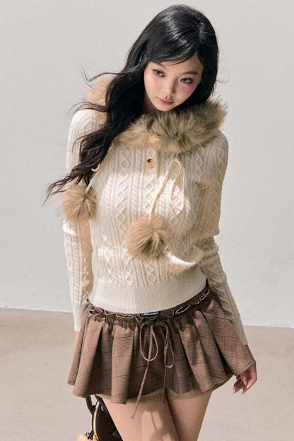 Snowfall Plush Hooded Sweater