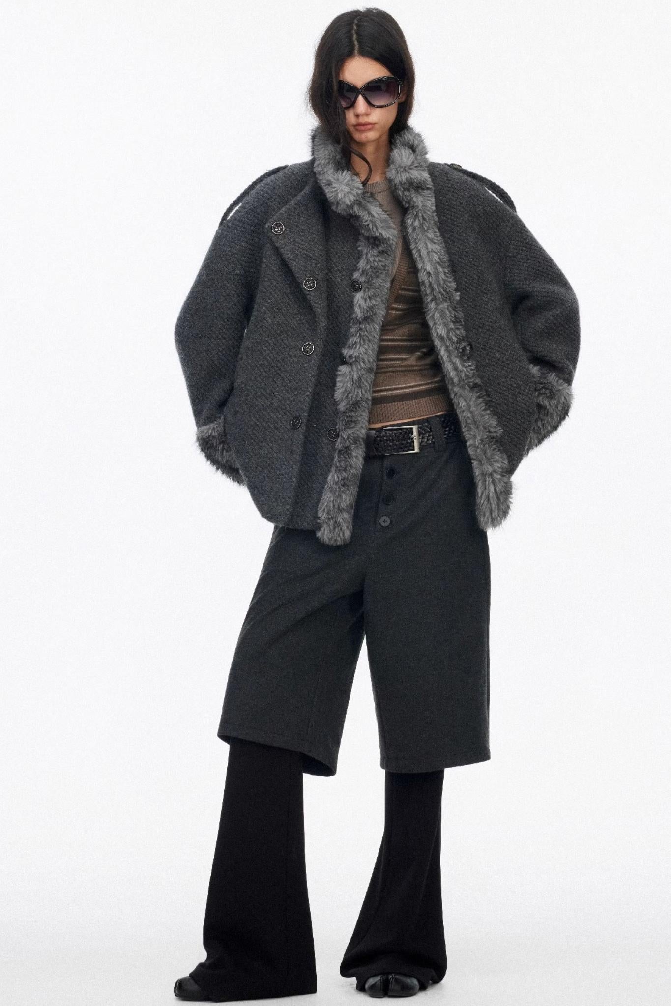 Layered Draped Bootcut Pants