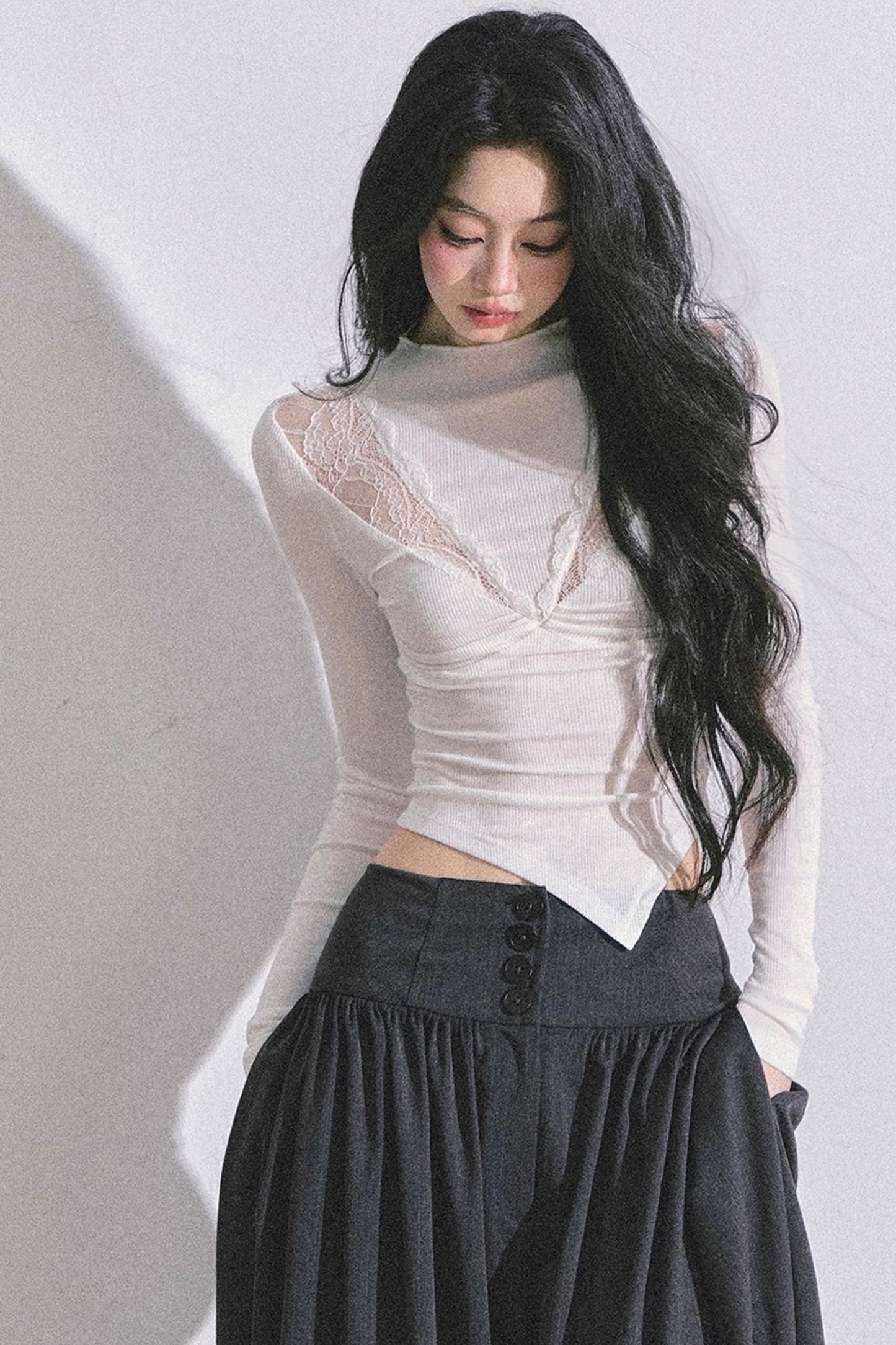 Lace Pure Desire Sexy Knitted T-Shirt