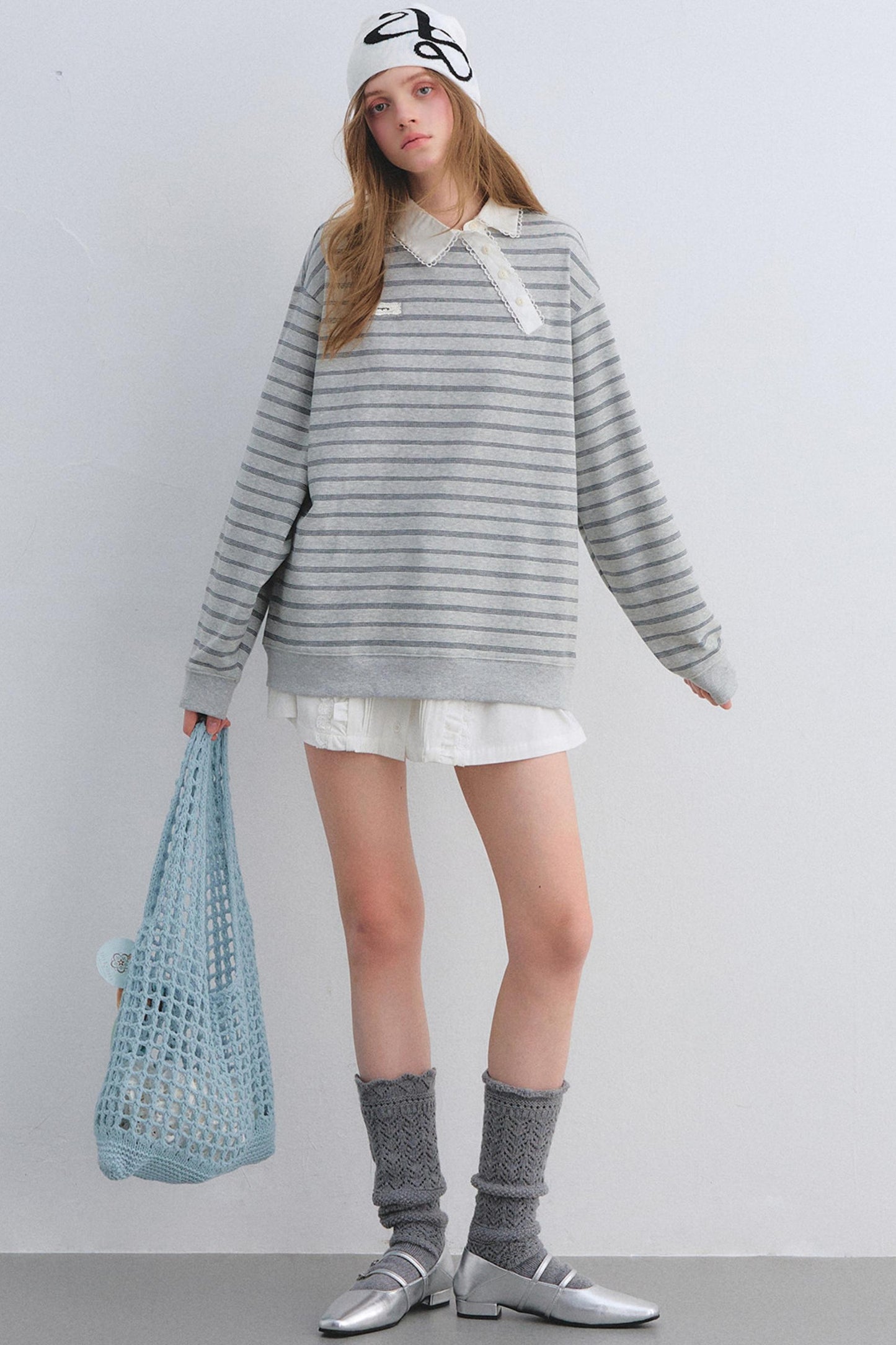 Retro Lace Collar Sweatshirt