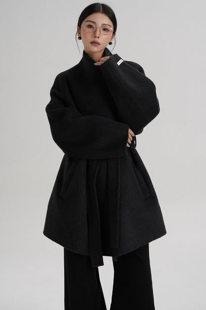 Cross-Body Wool Coat