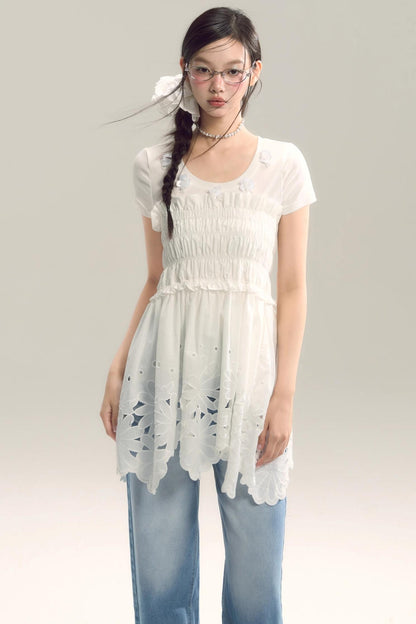 Whispering Daisy Asymmetrical Skirt Top