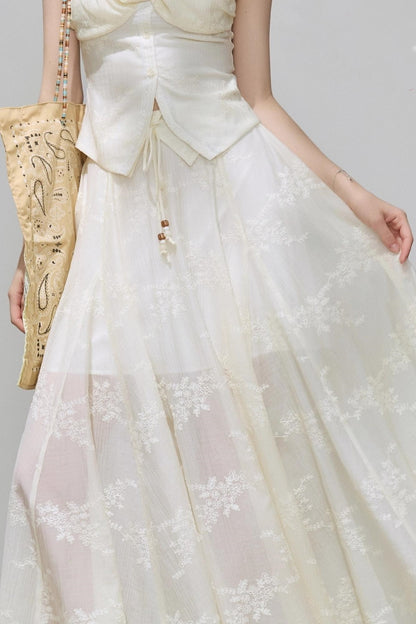 Summer V-Neck Skirt Tops Set-Up