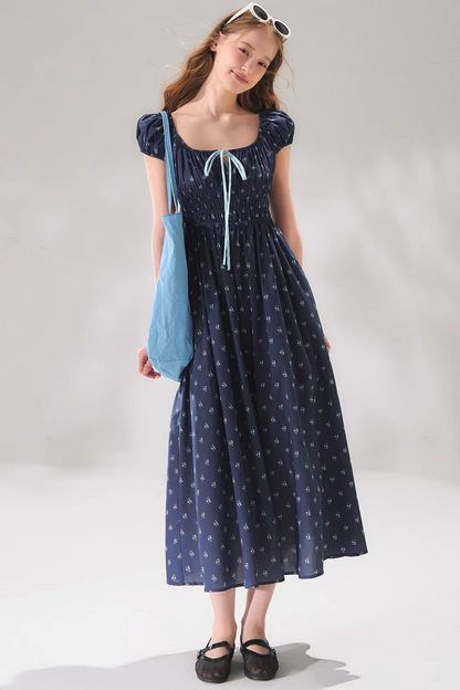 Floral Bow Long Dress