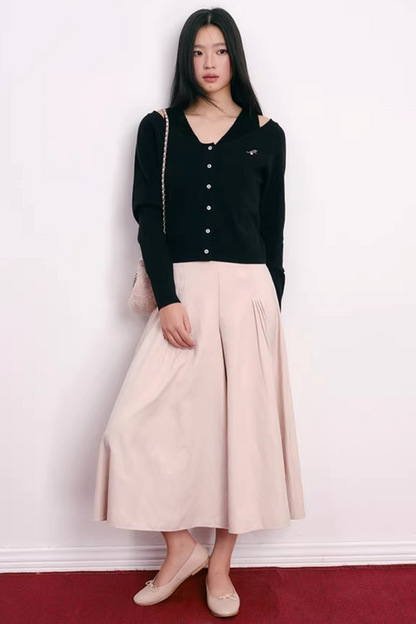 Lace Bowknot V-Neck Top