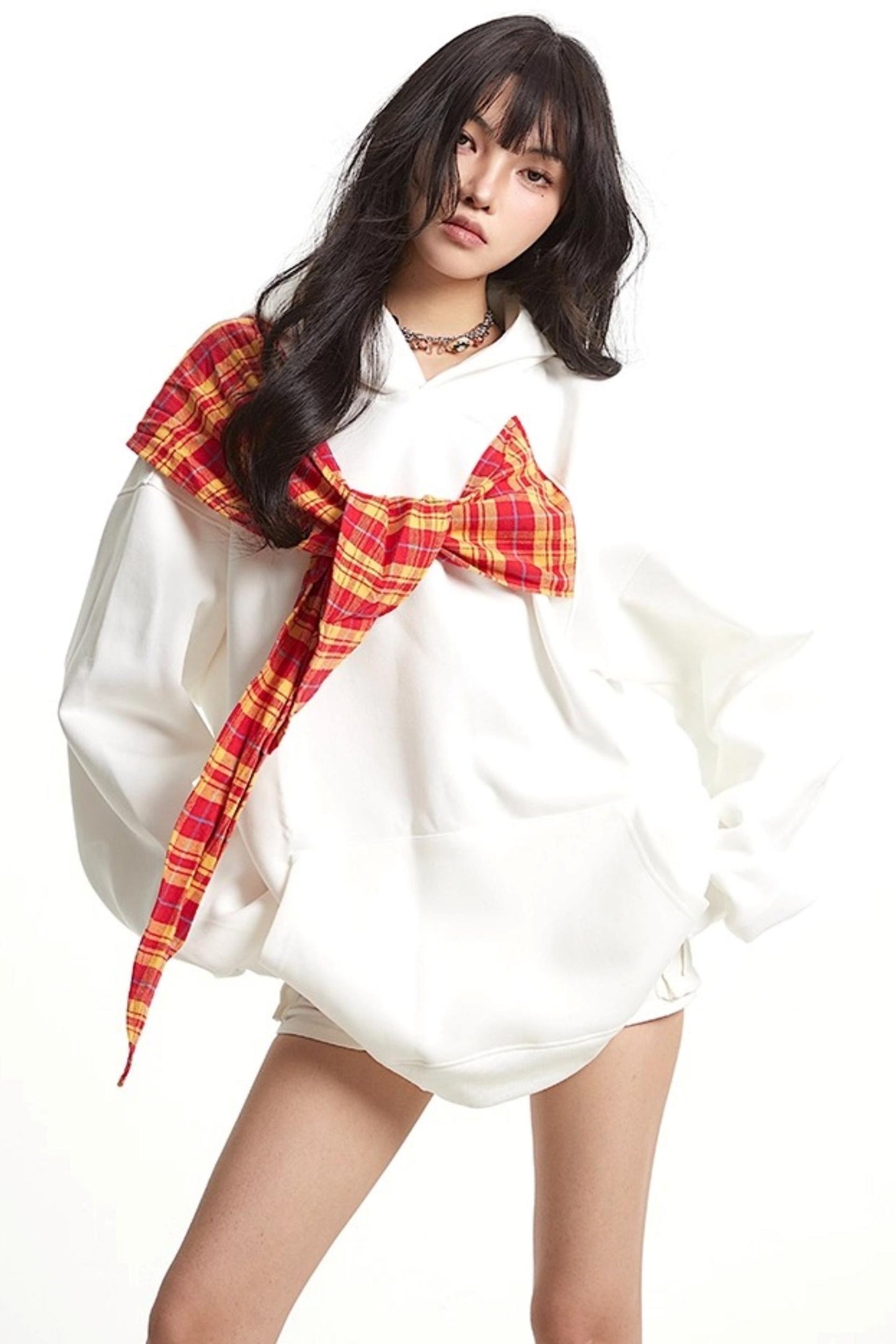 Vintage Plaid Loose Long Sleeve Sweatshirt