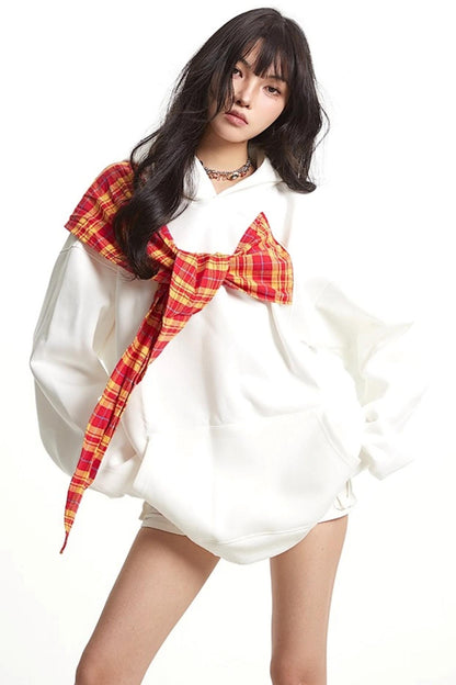 Vintage Plaid Loose Long Sleeve Sweatshirt