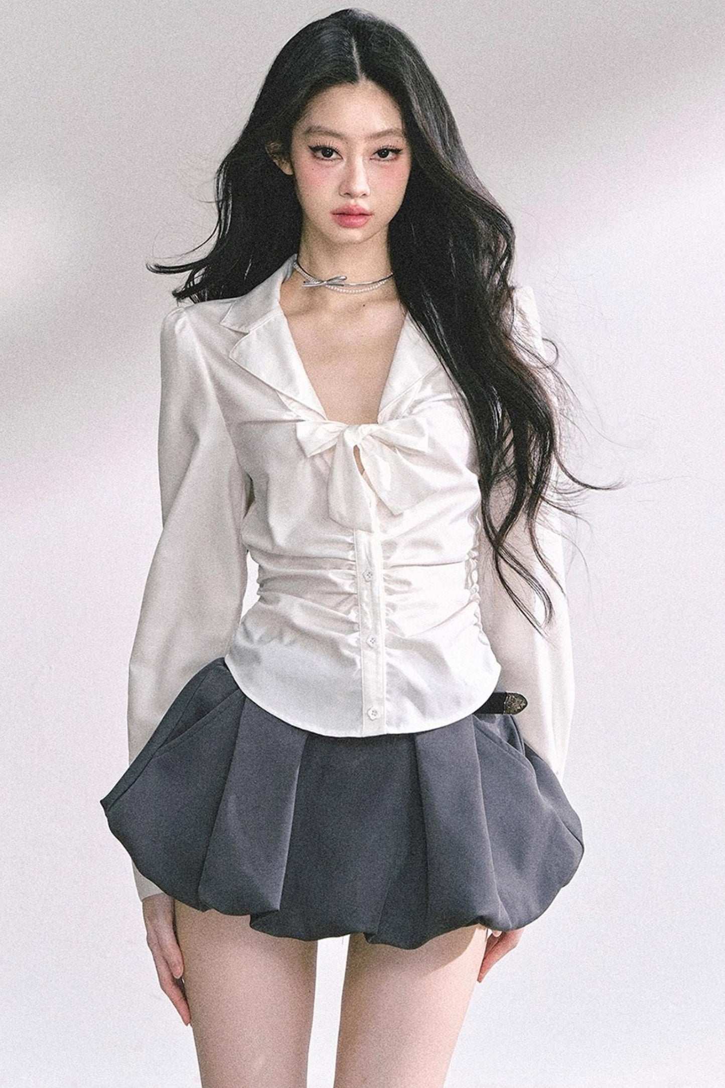 White Moonlight V-Neck Shirt