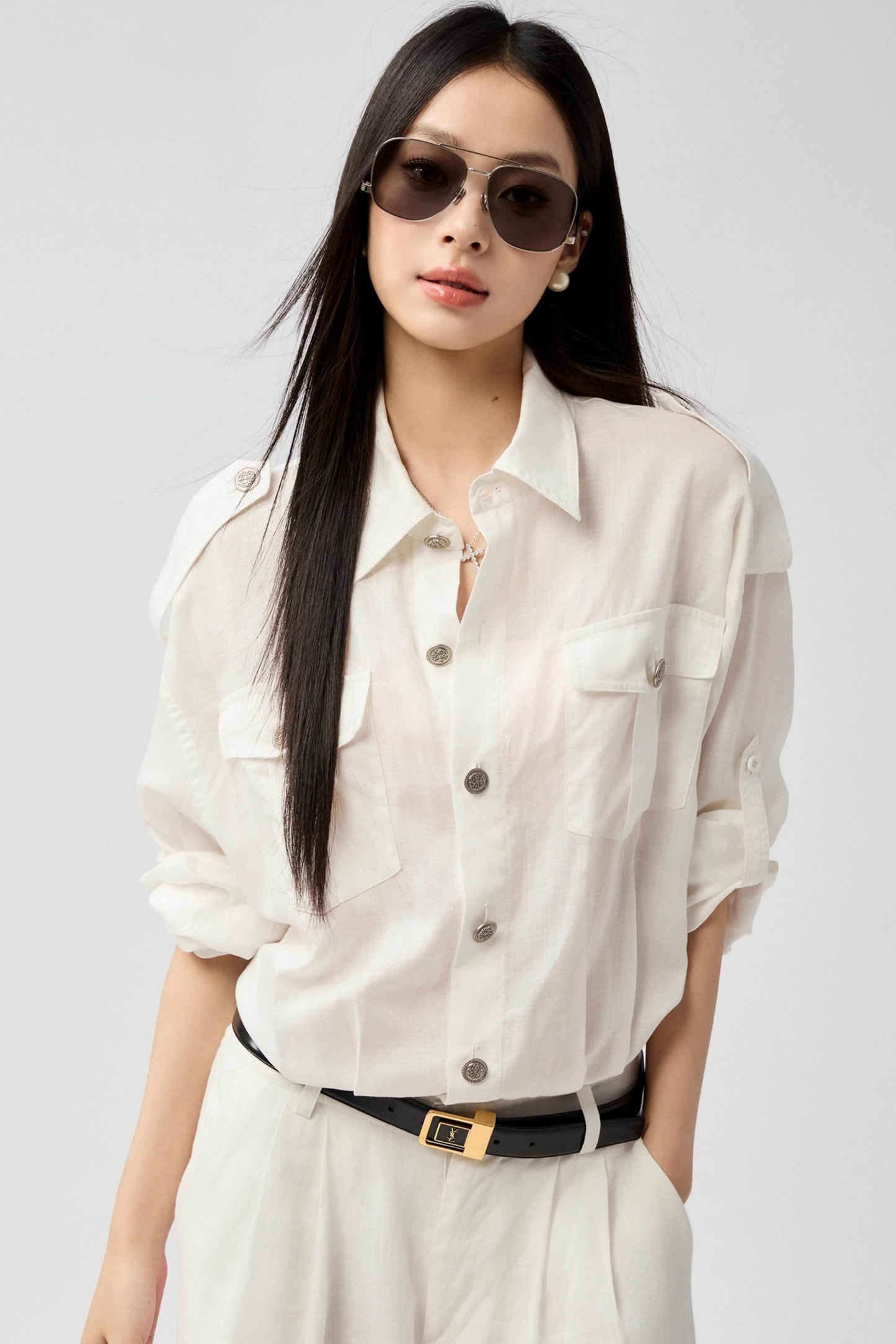 Elegant Line White Shirt