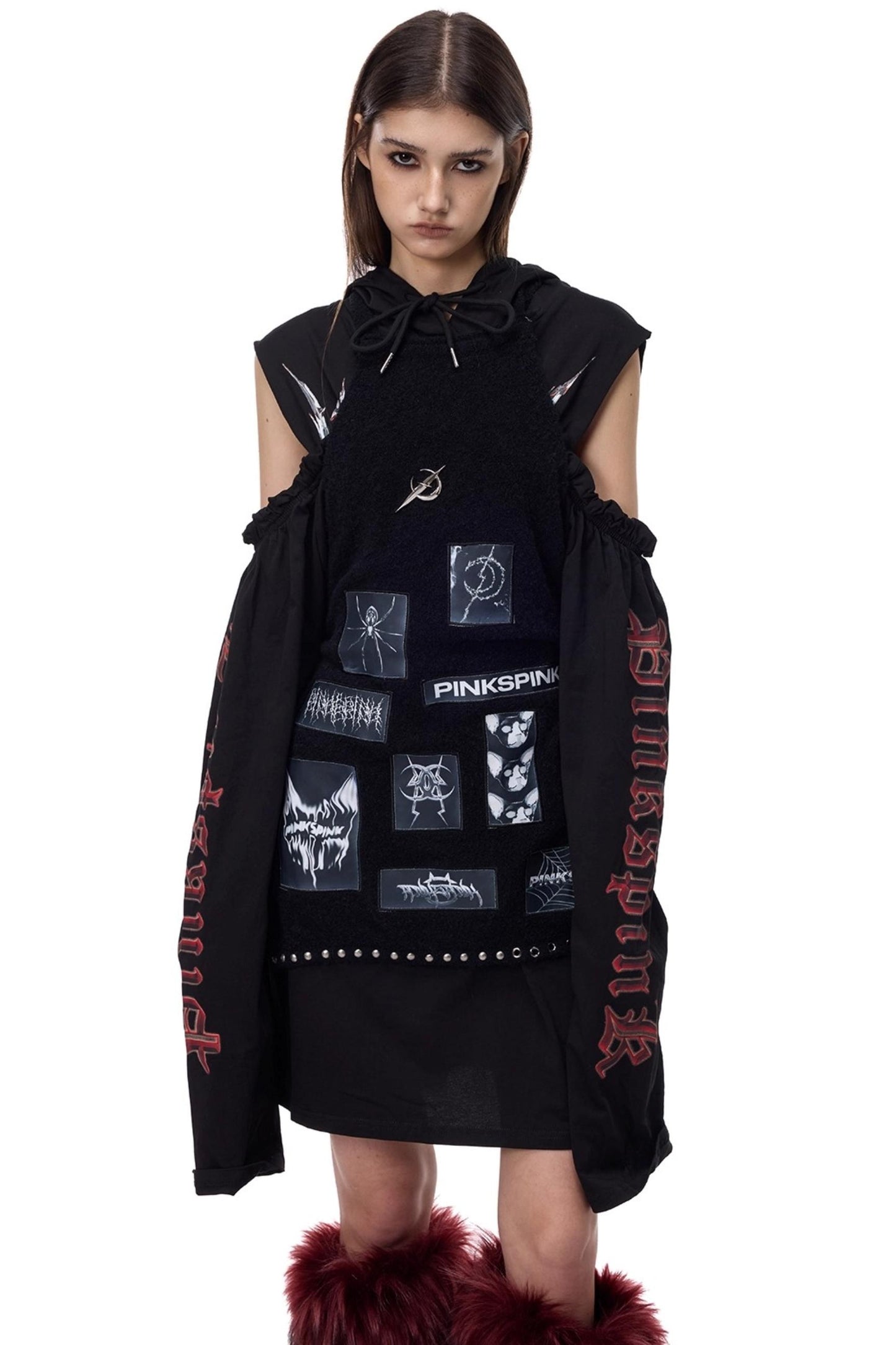 Electric Moon Off-Shoulder Dress