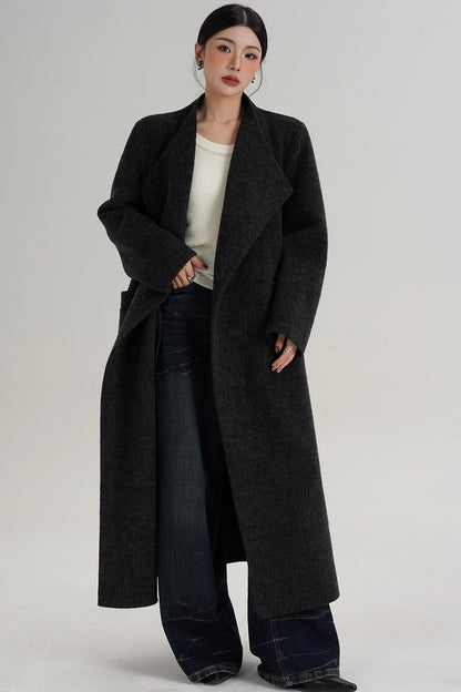 Charcoal Black Wool Coat