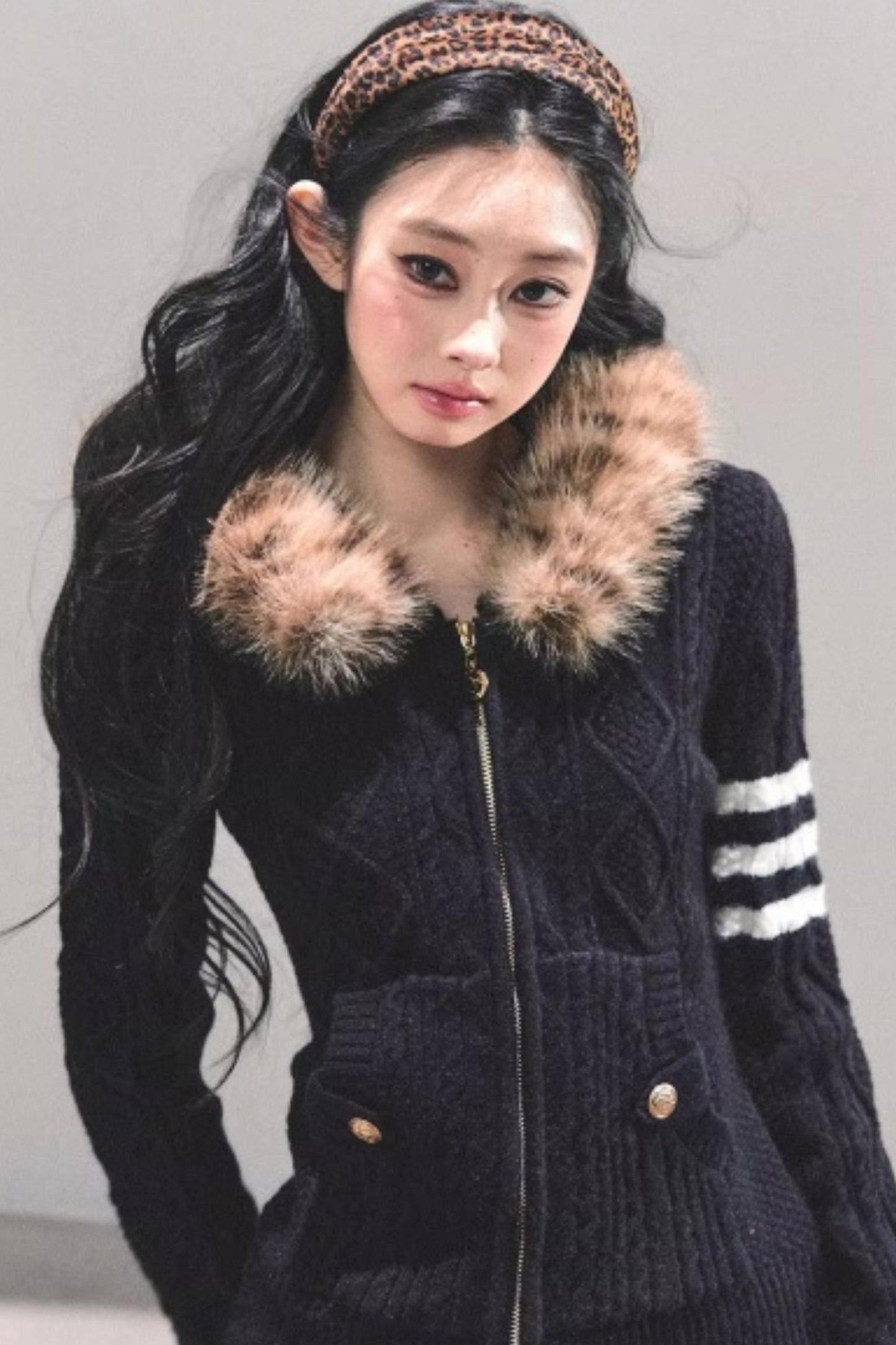 Winter Hooded Knit Sweater