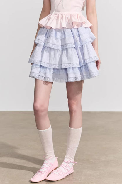 Retro High-Waisted Denim Mini Skirt