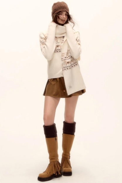 Fair Isle Wool Cardigan Set-Up