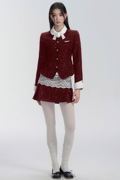 Festliches Hemd mit Diamantbesatz und Rock-Set 