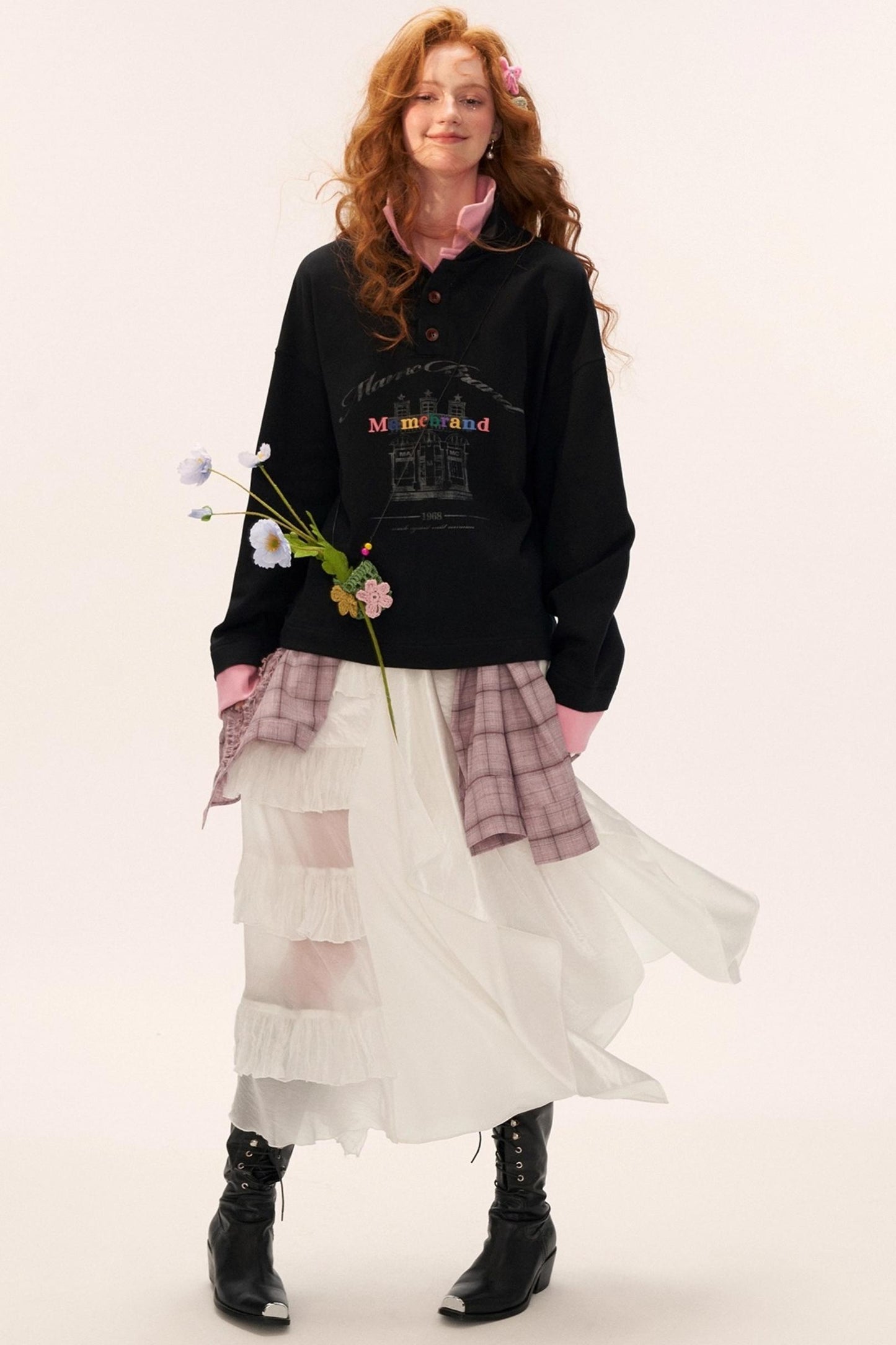 Micro-Sheer Long Skirt